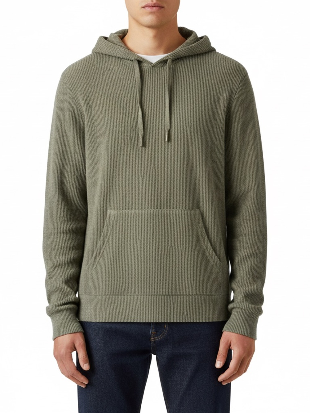 Rainforest Waffle Knit Hoodie - Olive/ Sage